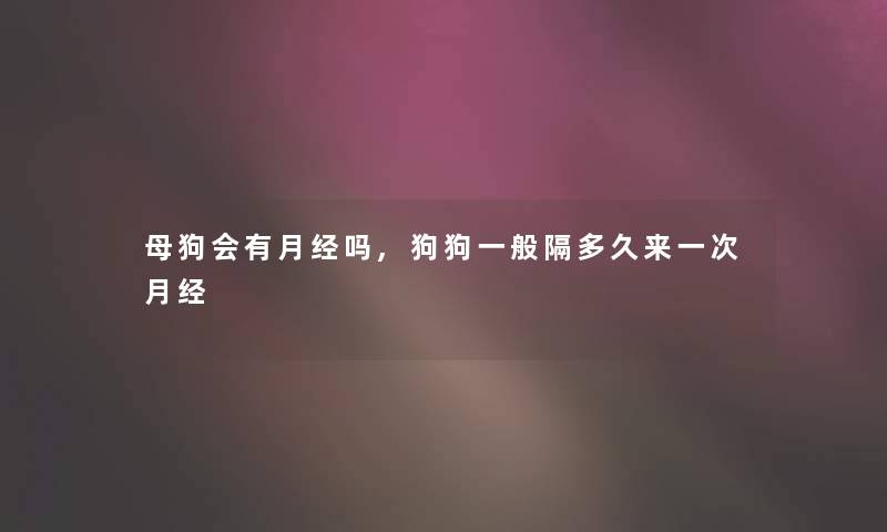 母狗会有月经吗,狗狗一般隔多久来一次月经 母狗会有月经吗,狗狗一般隔多久来一次月经