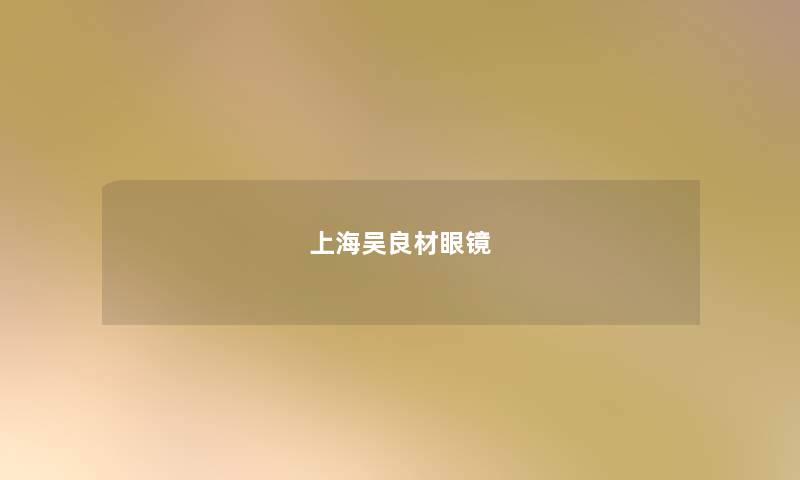 上海吴良材眼镜