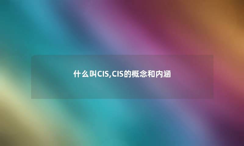 什么叫CIS,CIS的概念和内涵 什么叫CIS,CIS的概念和内涵