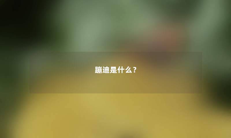 蹦迪是什么? 蹦迪是什么?