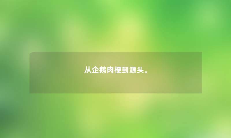 从企鹅肉梗到源头。