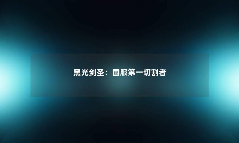 黑光剑圣：国服第一切割者