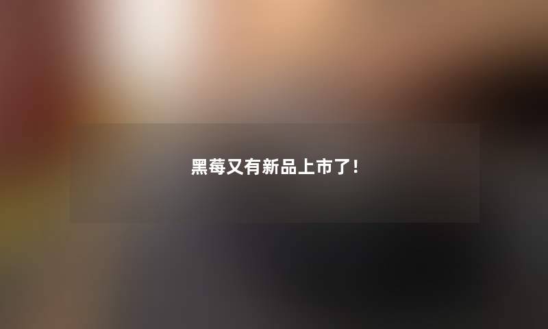 黑莓又有新品上市了！