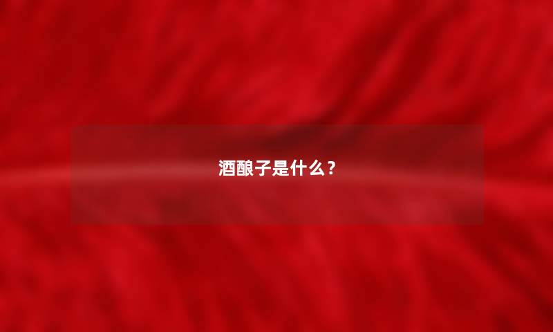 酒酿子是什么？