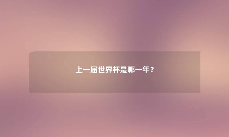 上一届世界杯是哪一年？
