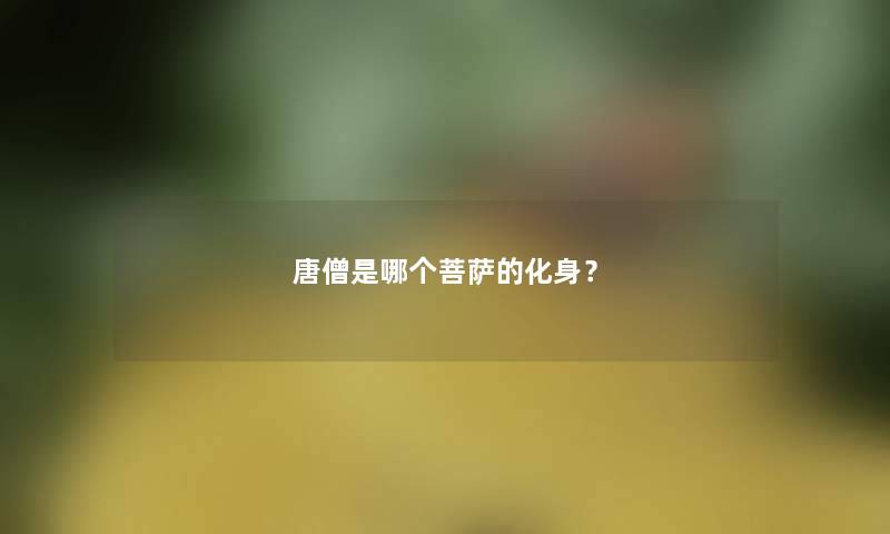 唐僧是哪个菩萨的化身? 唐僧是哪个菩萨的化身?