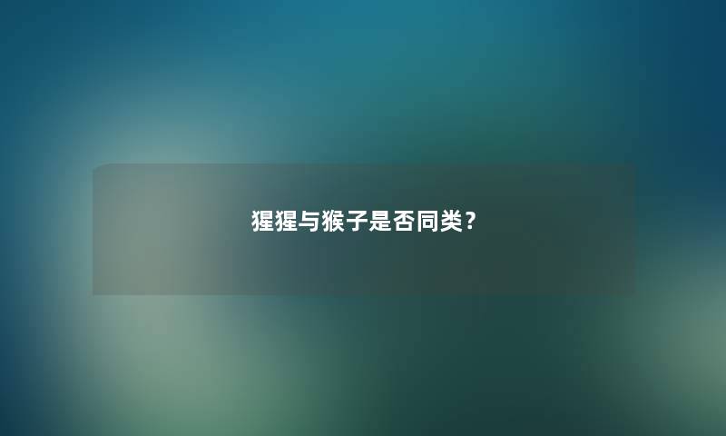 猩猩与猴子是否同类？