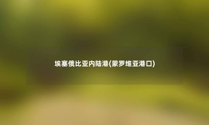 埃塞俄比亚内陆港(蒙罗维亚港口) 埃塞俄比亚内陆港(蒙罗维亚港口)