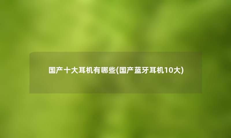国产一些耳机有哪些(国产蓝牙耳机10大) 国产一些耳机有哪些(国产蓝牙耳机10大)