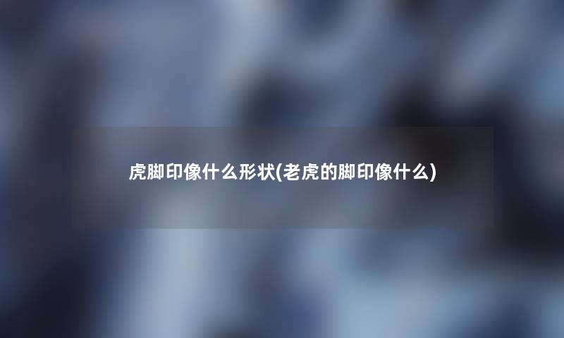 虎脚印像什么形状(老虎的脚印像什么)
