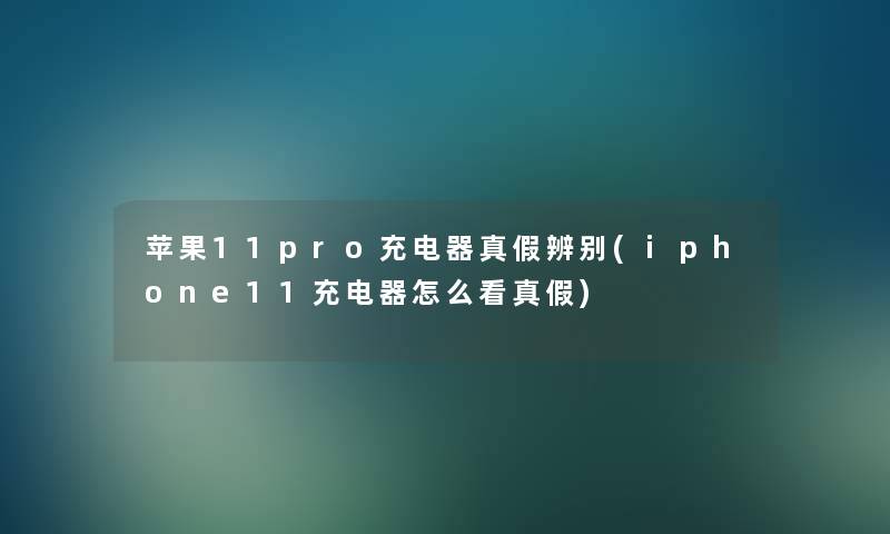 苹果11pro充电器真假辨别(iphone11充电器怎么看真假)