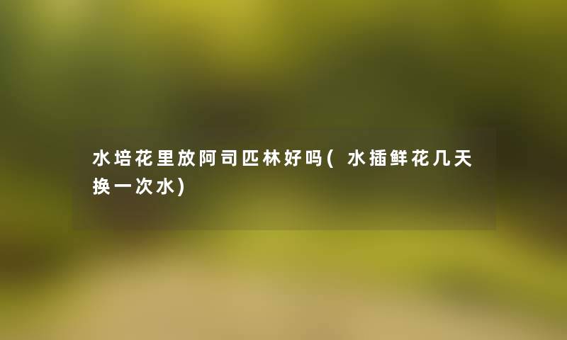 水培花里放阿司匹林好吗(水插鲜花几天换一次水)