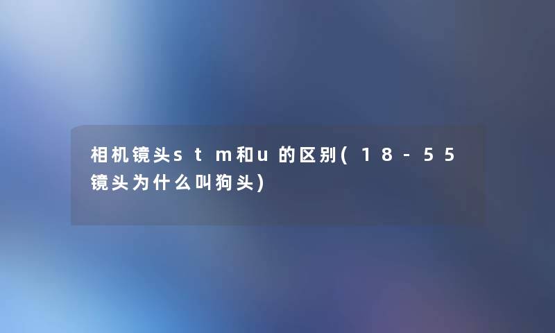 相机镜头stm和u的区别(18-55镜头为什么叫狗头) 相机镜头stm和u的区别(18-55镜头为什么叫狗头)