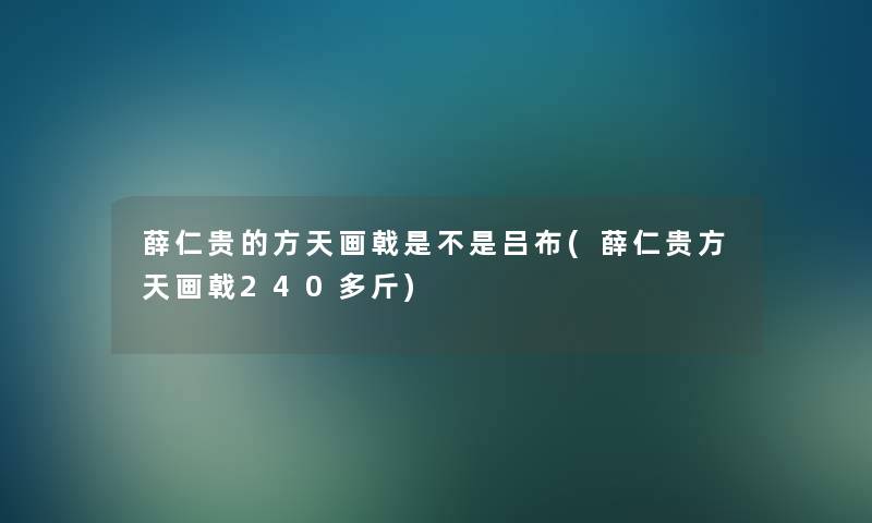 薛仁贵的方天画戟是不是吕布(薛仁贵方天画戟240多斤) 薛仁贵的方天画戟是不是吕布(薛仁贵方天画戟240多斤)