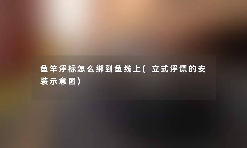 鱼竿浮标怎么绑到鱼线上(立式浮漂的安装示意图)