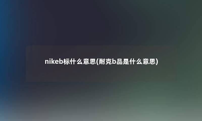 nikeb标什么意思(耐克b品是什么意思) nikeb标什么意思(耐克b品是什么意思)