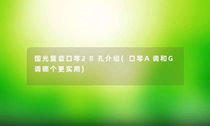 国光复音口琴28孔介绍(口琴A调和G调哪个更实用) 国光复音口琴28孔介绍(口琴A调和G调哪个更实用)
