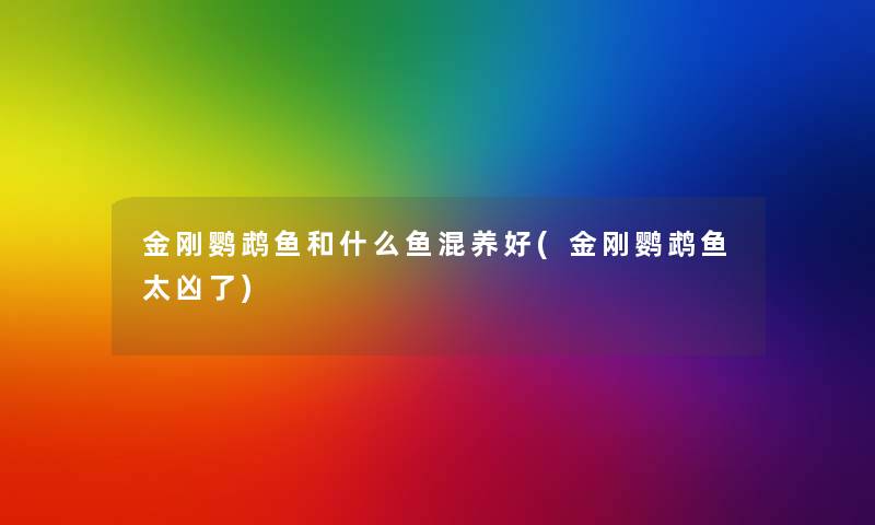 金刚鹦鹉鱼和什么鱼混养好(金刚鹦鹉鱼太凶了) 金刚鹦鹉鱼和什么鱼混养好(金刚鹦鹉鱼太凶了)