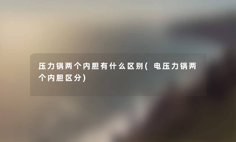 压力锅两个内胆有什么区别(电压力锅两个内胆区分) 压力锅两个内胆有什么区别(电压力锅两个内胆区分)