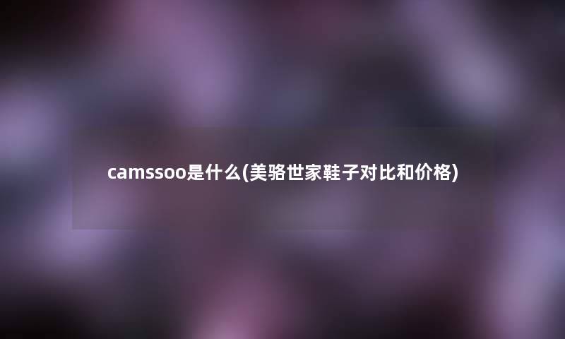 camssoo是什么(美骆世家鞋子对比和价格)