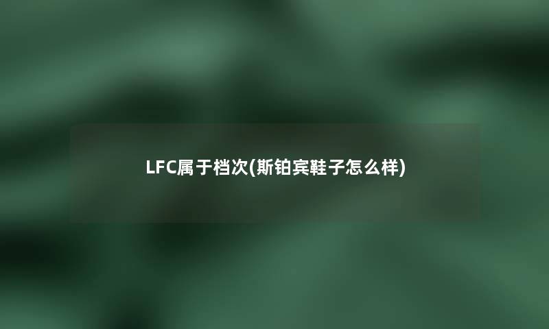 LFC属于档次(斯铂宾鞋子怎么样) LFC属于档次(斯铂宾鞋子怎么样)