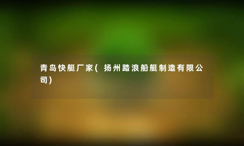 青岛快艇厂家(扬州踏浪船艇制造有限公司) 青岛快艇厂家(扬州踏浪船艇制造有限公司)