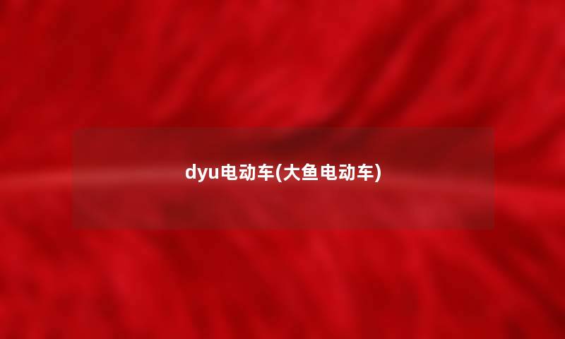dyu电动车(大鱼电动车) dyu电动车(大鱼电动车)