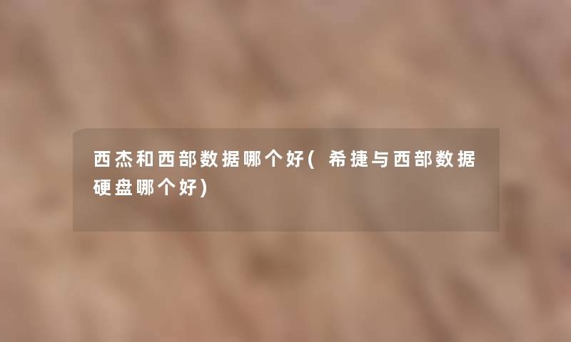 西杰和西部数据哪个好(希捷与西部数据硬盘哪个好)