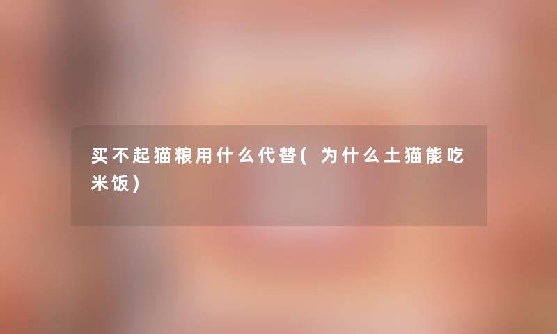 买不起猫粮用什么代替(为什么土猫能吃米饭) 买不起猫粮用什么代替(为什么土猫能吃米饭)
