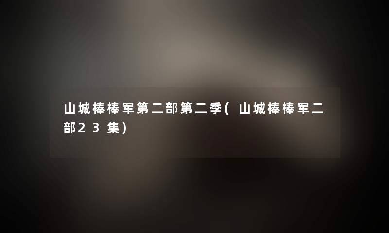 山城棒棒军第二部第二季(山城棒棒军二部23集) 山城棒棒军第二部第二季(山城棒棒军二部23集)