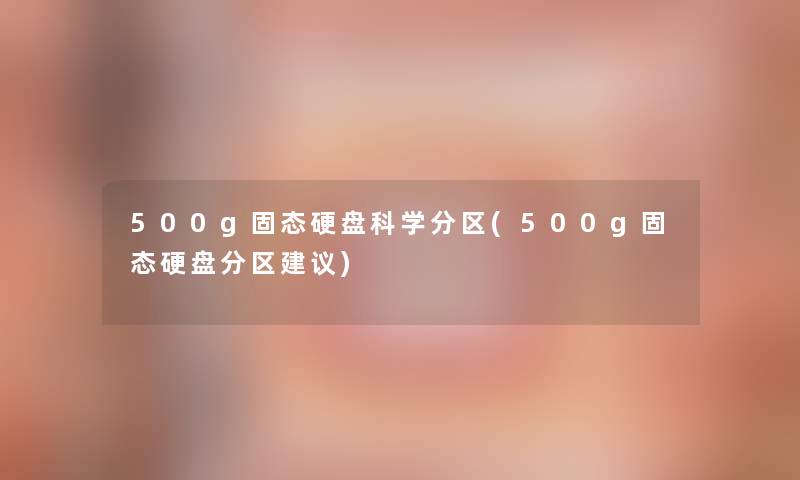 500g固态硬盘科学分区(500g固态硬盘分区建议)