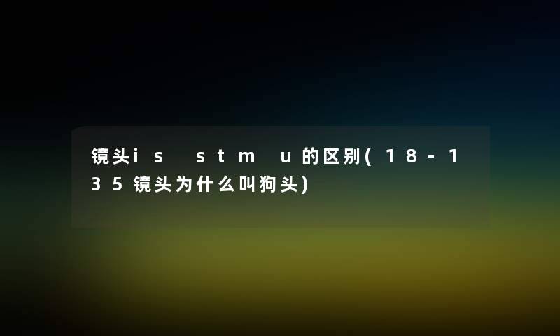 镜头is stm u的区别(18-135镜头为什么叫狗头)