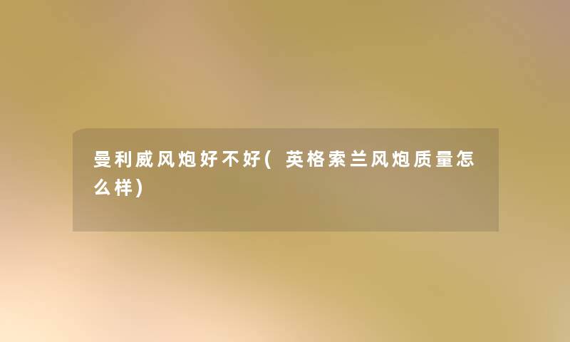 曼利威风炮好不好(英格索兰风炮质量怎么样) 曼利威风炮好不好(英格索兰风炮质量怎么样)