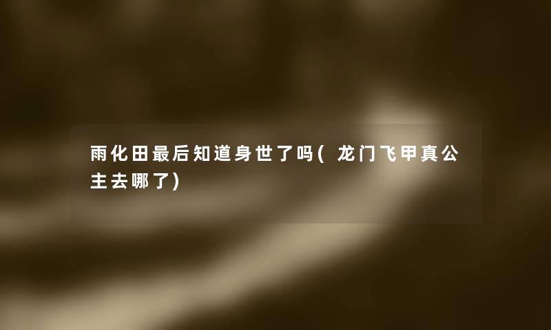 雨化田后知道身世了吗(龙门飞甲真公主去哪了)
