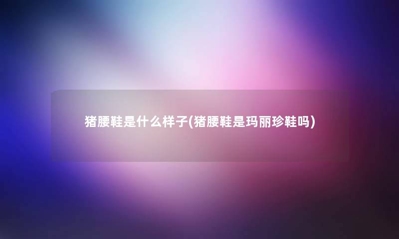 猪腰鞋是什么样子(猪腰鞋是玛丽珍鞋吗)